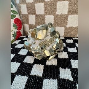 Pyrite with Quartz Crystal Cluster